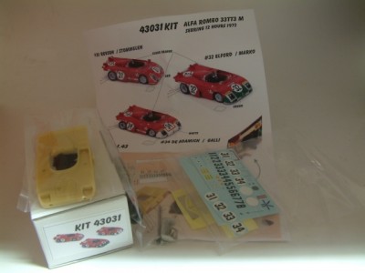 Kit Alfa Romeo 33 TT 3 Sebring 12 Hrs 1972 ( 3 versioni - 3 version ) Resin Kit 1:43